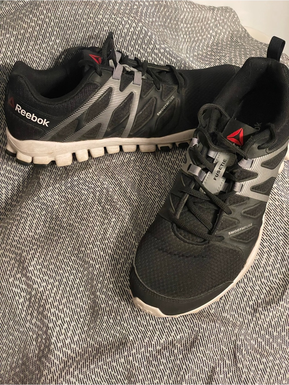 Reebok Men’s Black, Gray and Red Athletic Running Shoes